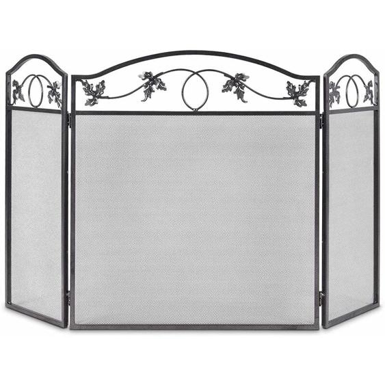 Costway - Pare-Feu en Cadre Métallique, Ecran de Cheminée Pliable à 3 Panneaux, Clôture de Cheminée en Maille pour Bébé, Grille de Protection pour