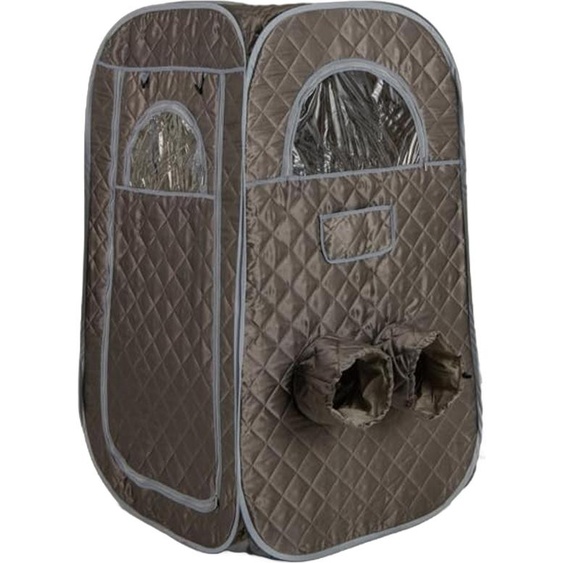 COSTWAY Sauna à vapeur portable, tente sauna pour 1 ou 2 personnes avec générateur de vapeur de 1000 W (3L) appareil de massage des pieds, minuterie & télécommande Gris
