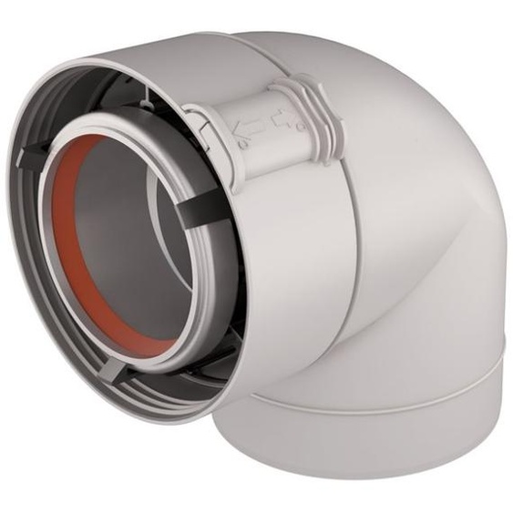 Coude 90° Rolux Sekurit gaz 80/125 mm Alu/PVC UBBINK 228521