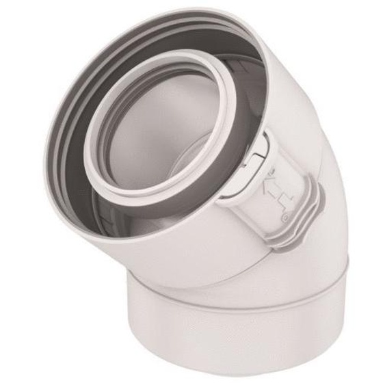 Coude 45° Rolux condensation D60/100 mm PPTL/PP sekurit UBBINK 229200