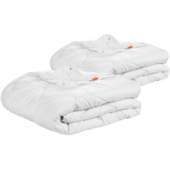 Couette 135 x 200 cm, set de 2, couette 4 saisons, 100% microfibres, convient aux personnes allergiques, sleepling Basic 100