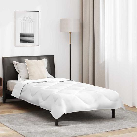 Duvet dété simple avec oreiller 2 pcs Blanc Microfibre