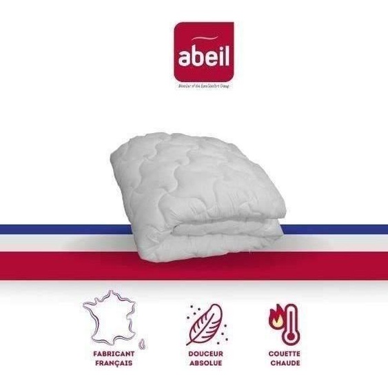 Couette Chaude Abeil Douceur Absolue, 220x240 cm, Microfibre Polyester, 400 gr/m², Blanc