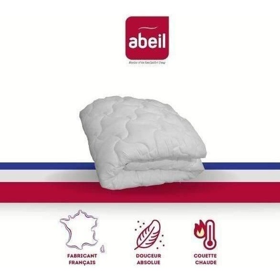 Couette Chaude Douceur Absolue ABEIL, 140x200 cm, Microfibre Polyester, 400 gr/m², Blanc