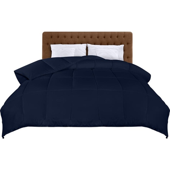 Couette - Couette légère - Douce et confortable - Bleu marine - Rembourrée avec un remplissage en polyester - Convient aux adultes - 200x200 cm