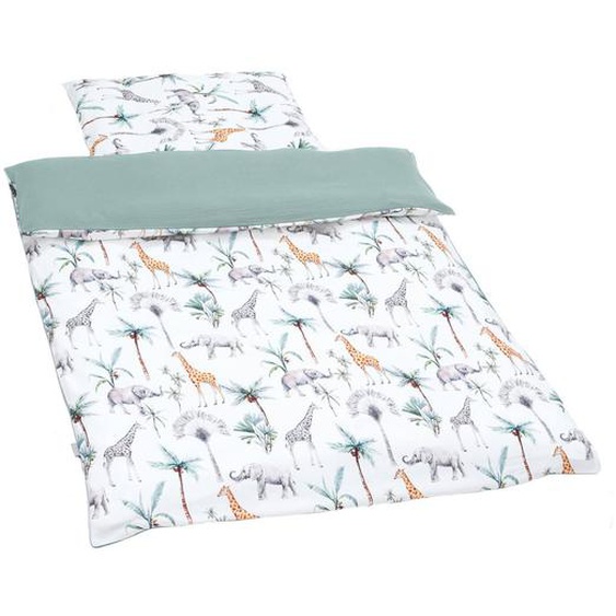 Couette Et Oreiller Enfant - Prêt À Dormir Safari Safari, Vert, Gris, Blanc