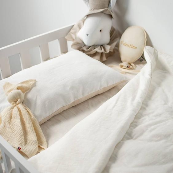 Sevira Kids Couette Et Oreiller - Prêt À Dormir En Lin Beige