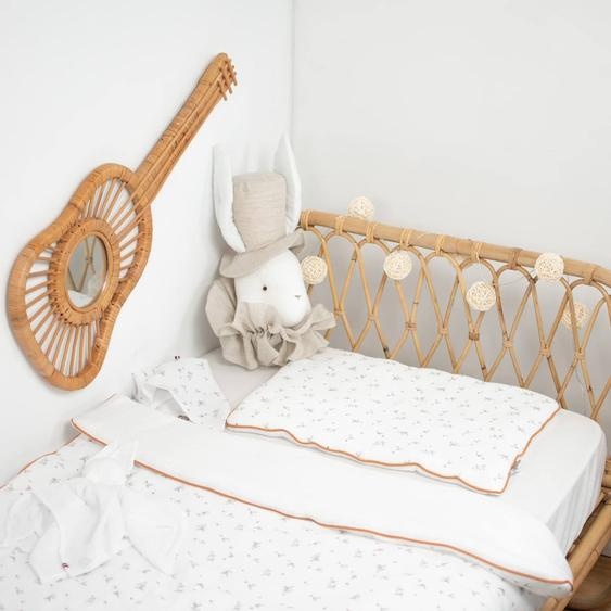 Sevira Kids Couette Et Oreiller - Prêt À Dormir Gaze De Coton Melody Melody, Blanc Imprimé Minimali