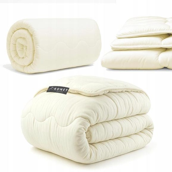 Couette - Hiver - Chaude - Crème - en microfibre et LAINE DE MOUTON