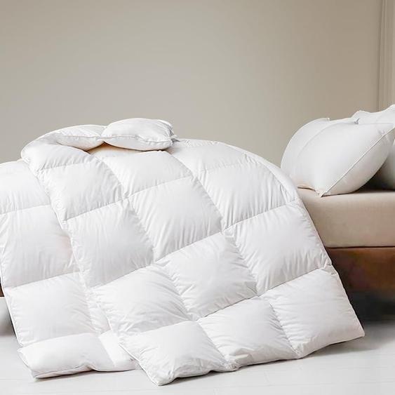 Couette légère en duvet dété 155x220 cm Coton pour lété Oeko-Tex Blanc