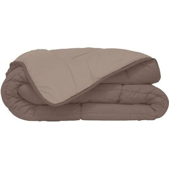 Couette Légère Microfibre Hudson, 200gr/m², 220 x 240 cm, Taupe & Lin, Oeko-Tex, STOPFLAM