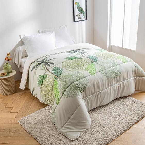 Couette microfibre imprimée feuilles tropicales 400 g/m² -