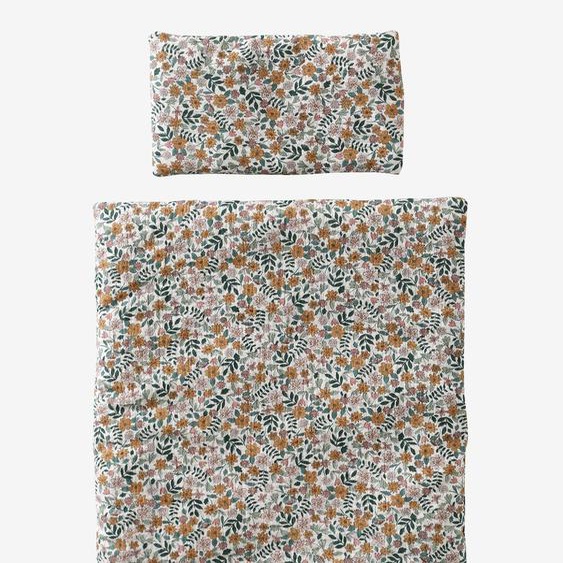 Couette + oreiller poupon en gaze de coton retro flower