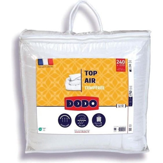 Couette tempérée - DODO - TOP AIR - 220 x 240 cm - 300 g/m² - Blanc