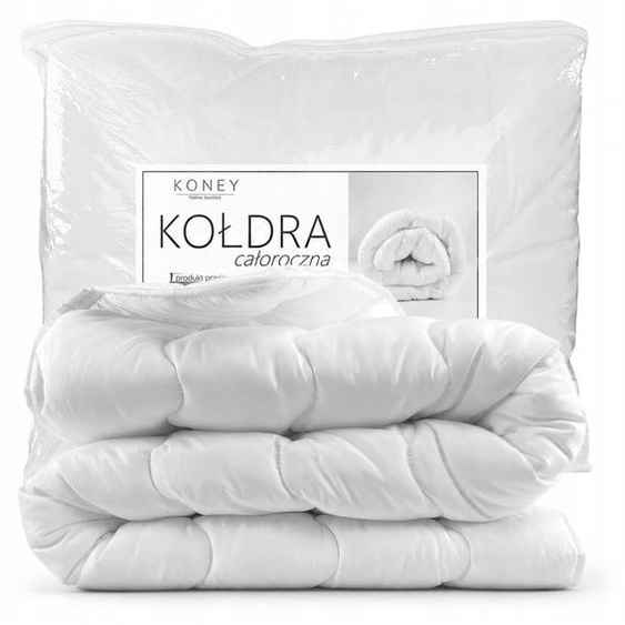 Couette - Toutes saisons - 200 x 200 cm - Medium - Blanche - en microfibre et SILICONE