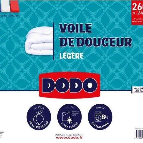 Couette Ultra Légère DODO Voile de Douceur, 240 x 260 cm, 100 g/m², Blanc