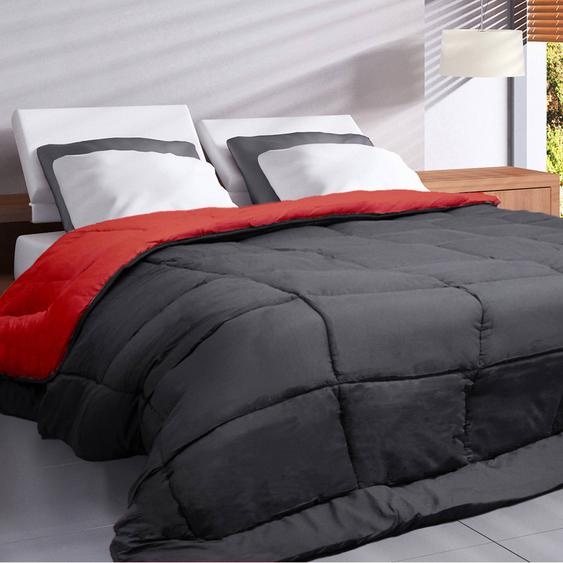 Couette unie douceur microfibre réversible 400g/m² -