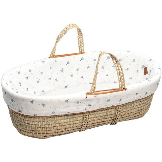 Couffin Bébé Avec Matelas Habillage Et Drap Housse Blanc Imprimé Floral