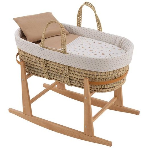 Couffin Matelasse + Support En Bois Beige