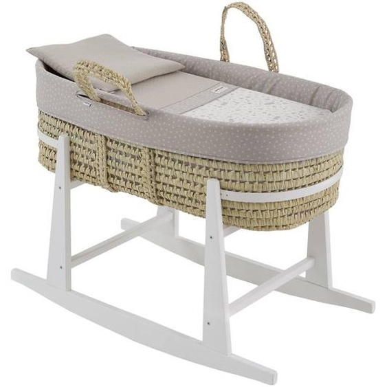 Couffin Matelasse + Support En Bois Beige/white