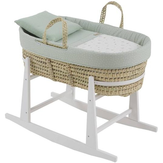 Couffin Matelasse + Support En Bois Green/white