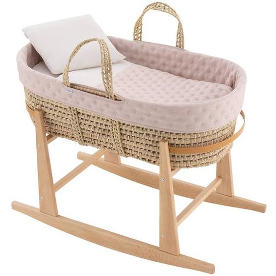 Couffin Matelasse + Support En Bois Rose