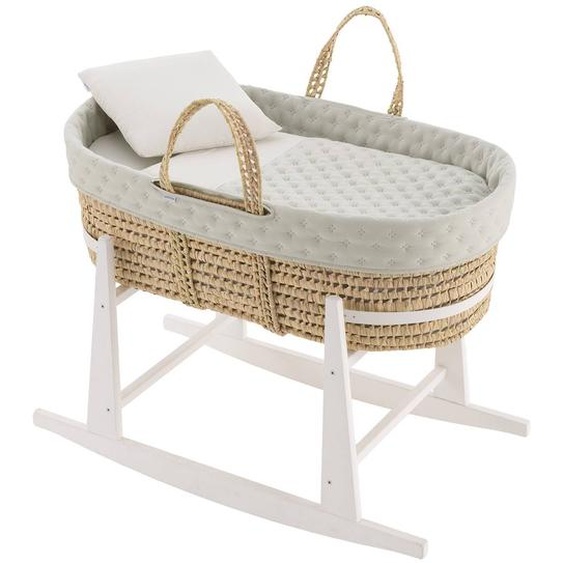 Couffin Matelasse + Support En Bois Vert