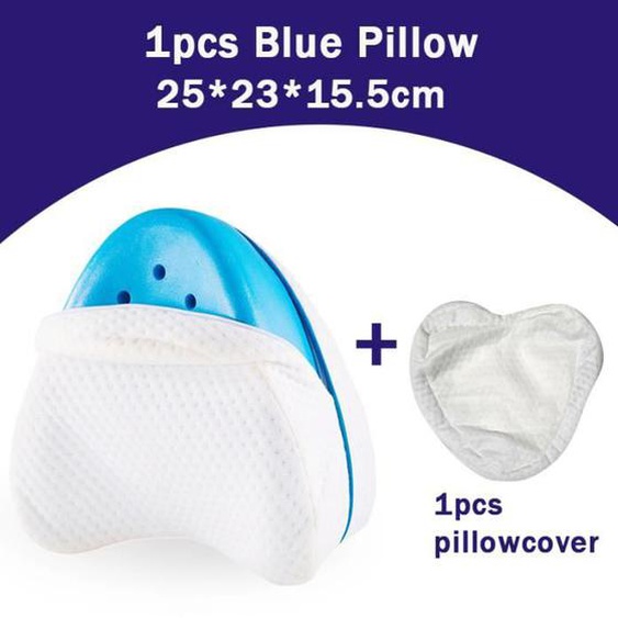 couleur Bleu avec Housse Oreiller de jambe en coton à mémoire de forme pour la maison, oreiller en mousse pou