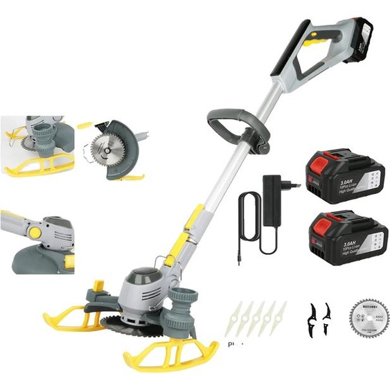 coupe-bordures sans fil 600W, largeur de coupe 16CM, moteur à brosse, 2x Batteries Set, EU