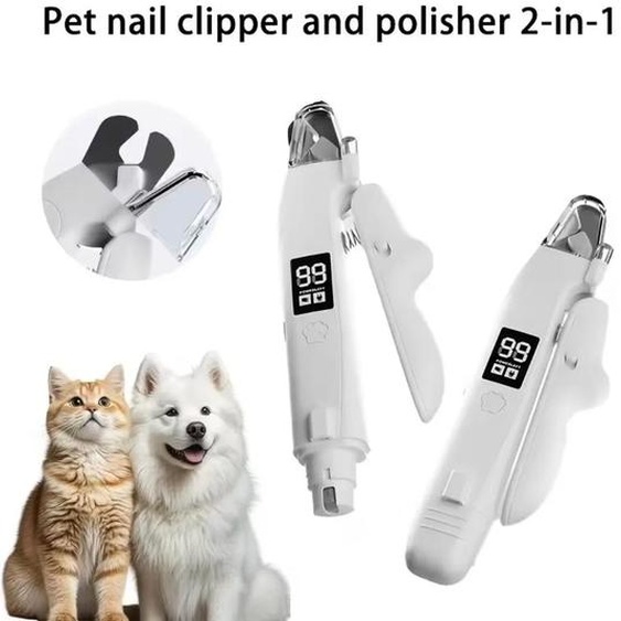 Coupe-ongles électrique pour chiens - Coupe-ongles - Moteur silencieux - Collecteur de poussière intégré - Lumière LED - USB-C - Autonomie de 4 heures - Acier inoxydable