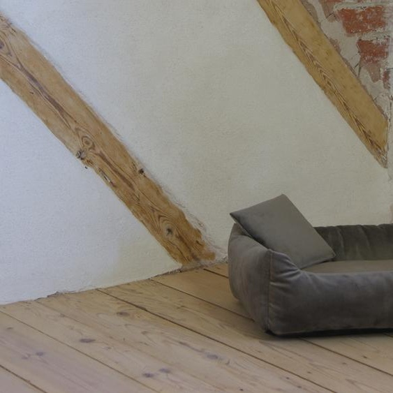 coupe-tube Canapé douillet en velours taupe taille 1