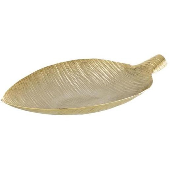 Coupelle déco - J-LINE - Feuille - Aluminium - 46cm - Or