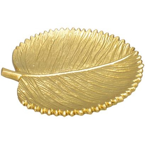 Coupelle forme feuille, polyrésine dorée  -