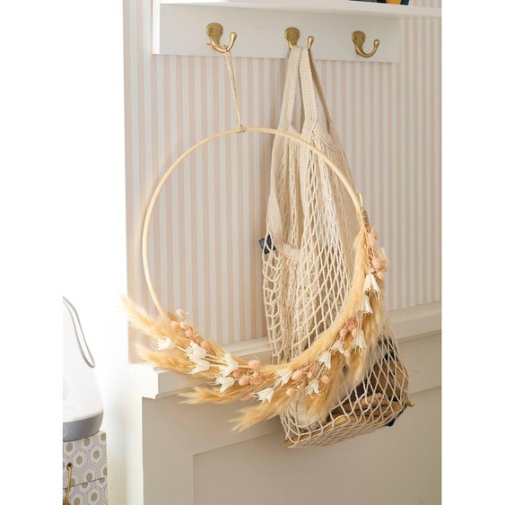 Couronne de fleurs séchées rose