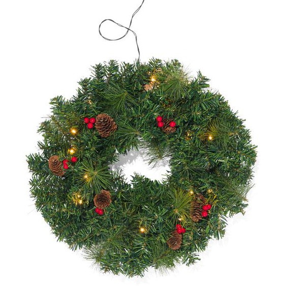 Couronne De Noël Avec Lampes LED Ø 45 Cm (vert)