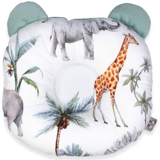Coussin Anti Tête Plate En Coton Et Velvet Safari Vert