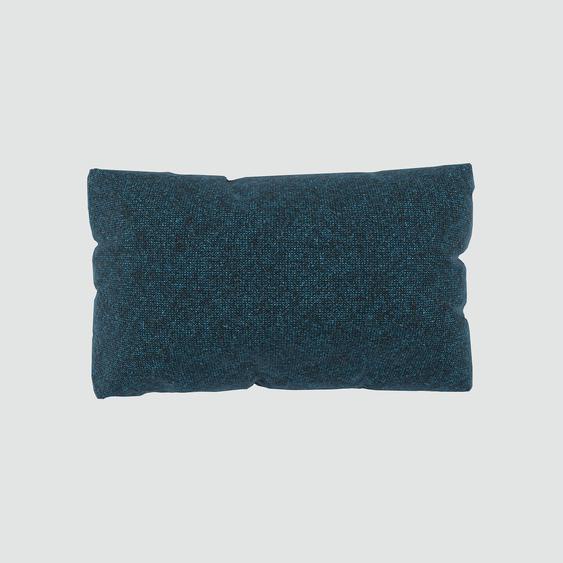 Coussin Bleu Denim - 30x50 cm - Housse en Laine chinée. Coussin de canapé moelleux