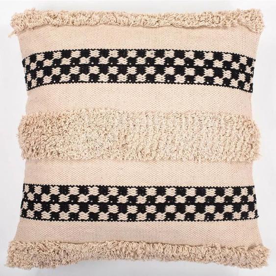 Coussin - BOHO - Sefra Noir - 50x50 cm - Coton - Design boho Bali