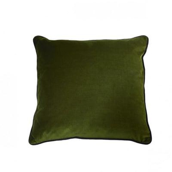 Coussin carré en velours vert vintage, 50X50 cm CAMELIA