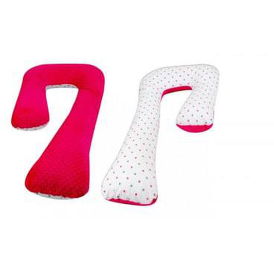 coussin daccouchement dallaitement usages multiples étoiles grises et roses sur fond blanc ¿ rose