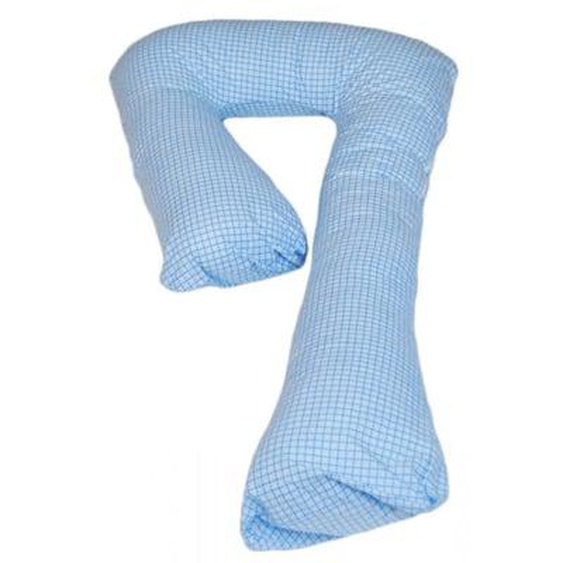 Coussin daccouchement pre/post natal bleu à carreaux