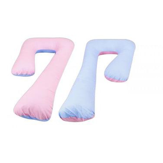Coussin daccouchement pre/post natal bleu à carreaux ¿ rose à carreaux
