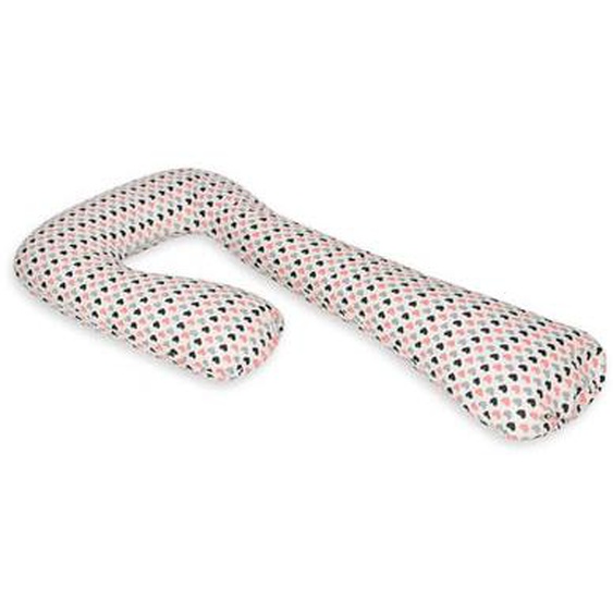 Coussin daccouchement pre/post natal coeurs roses-noirs-gris