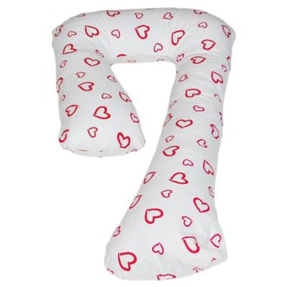 Coussin daccouchement pre/post natal coeurs rouges