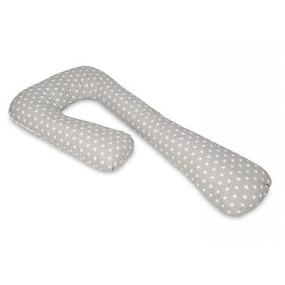 coussin daccouchement pre/post natal étoiles blanches sur fond gris