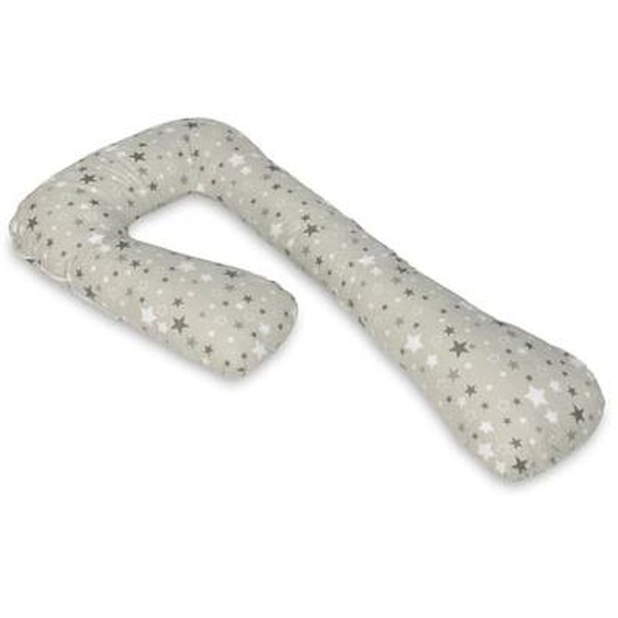 Coussin daccouchement pre/post natal Etoiles girses et blanches sur fond gris