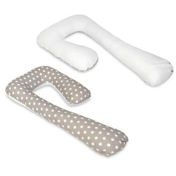 Coussin daccouchement pre/post natal pois sur fond gris ¿ blanc