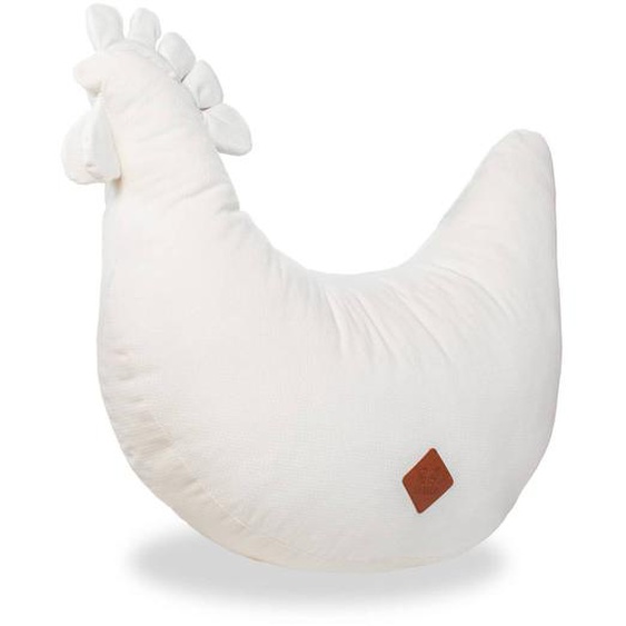Coussin Dallaitement En Velvet Poule Écru