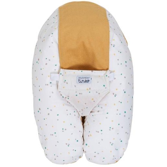 Coussin Dallaitement Et De Grossesse 3en1 Multirelax Éponge Jaune Pois Blanc