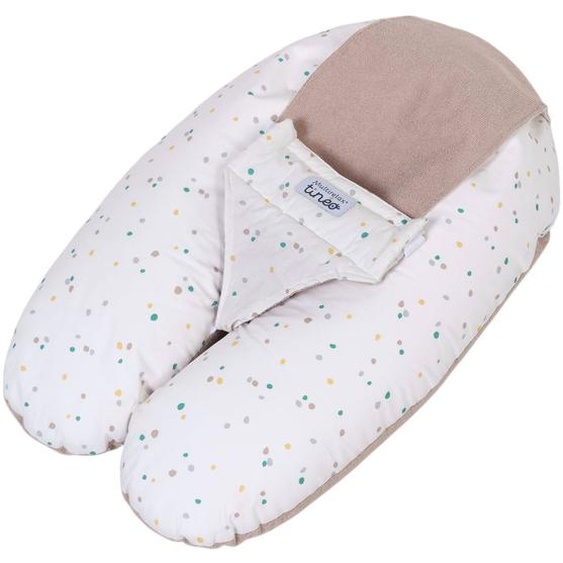 Coussin Dallaitement Et De Grossesse 3en1 Multirelax Éponge Noisette Pois Blanc